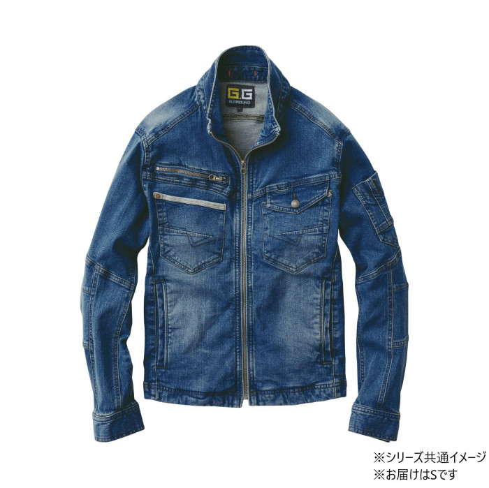 桑和 1092-00 デニムブルゾン Sサイズ ミッドインディゴ(557) G.GROUND