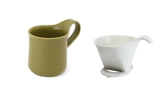 ドリッパー マグカップ セット ホワイト カーキ 陶磁器 コーヒー 淹れ方 簡単