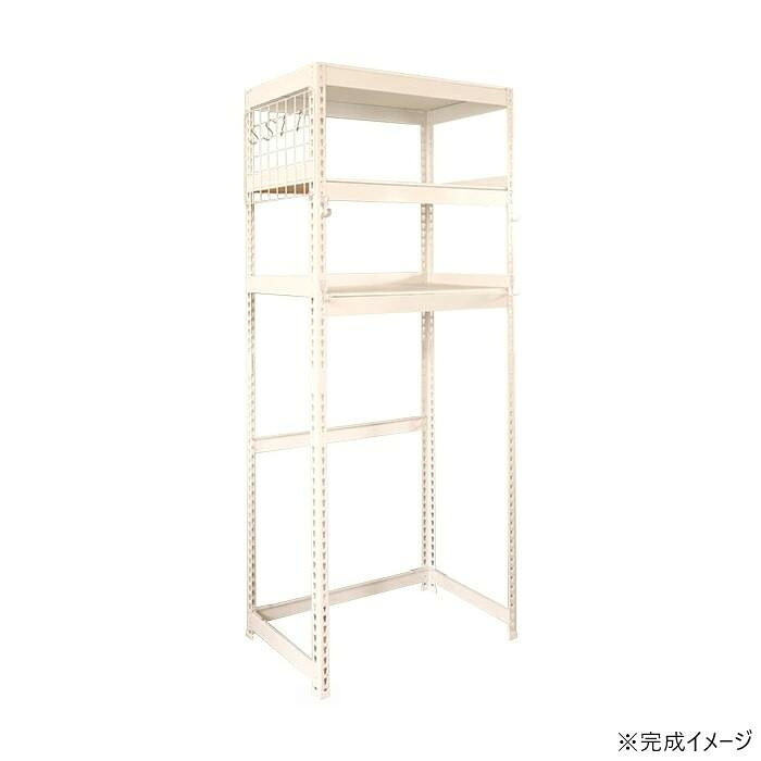 キッチンラック 幅82cm ホワイト 高耐荷重150kg 冷蔵庫上 ランドリー
