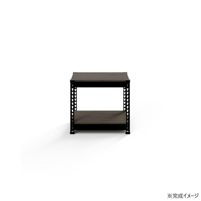 追加棚 セット 2段 幅51cm ブラック スチール製 ローボード 連結 ラック 収納
