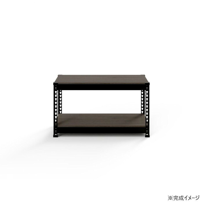 追加棚 2段セット 幅81cm ブラック スチールラック オープンシェルフ