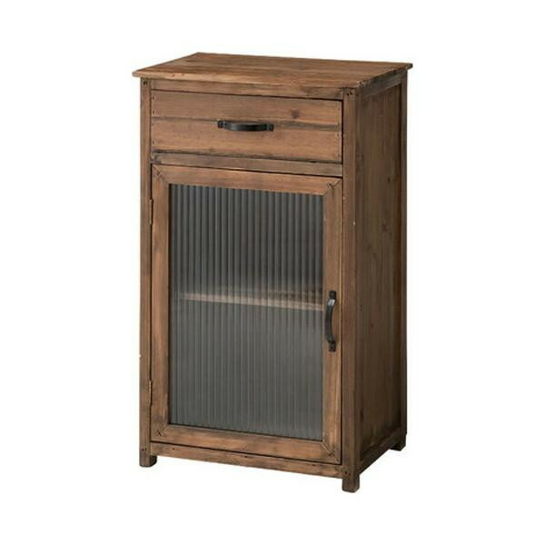 瑠璃収納家具 杉 生まれながら木 波板ガラス 納める調度品 レトロデザイン