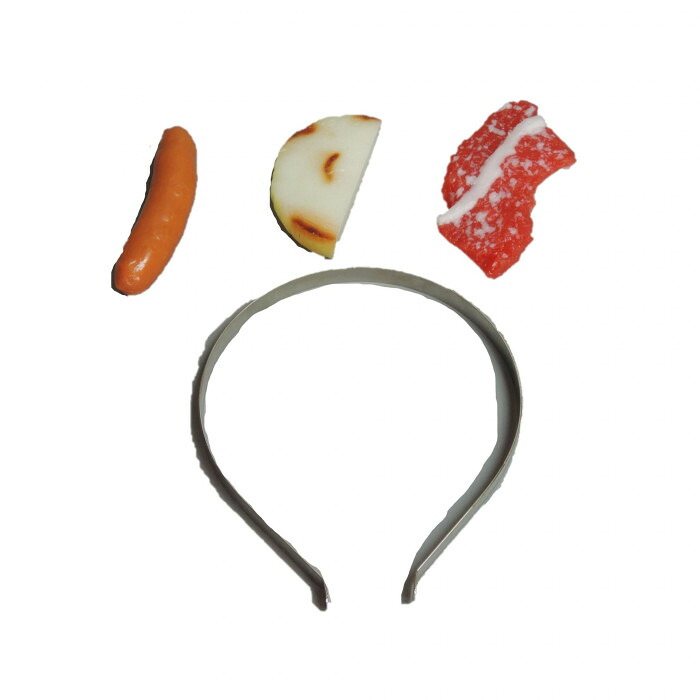 カチューシャ 食品サンプル バーベキューセット 生肉 ソーセージ 面白グッズ