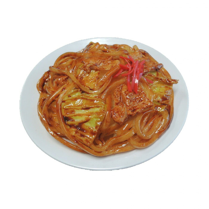 食品サンプル 焼うどん プレート付 日本製 リアル 軟質塩化ビニール 玩具