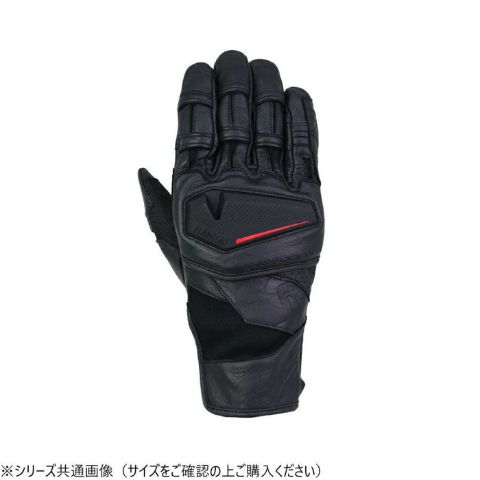 バイクグローブ LLサイズ ブラック 山羊革 スマホ対応 プロテクター付
