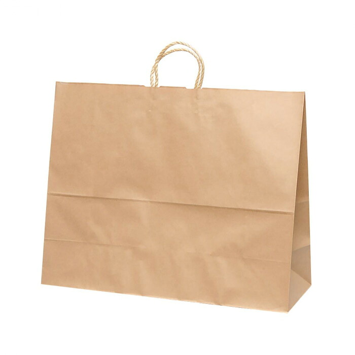自動手提袋 100枚 未晒 無地 60×22×48cm 特大 紙袋 ギフト用