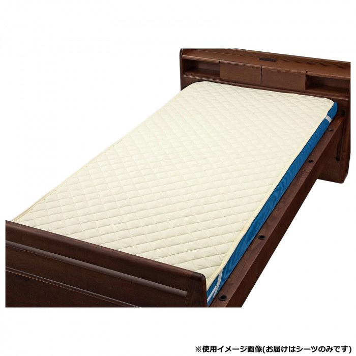 ベッドパット 85×185cm ショートサイズ 洗える 綿ポリ ベージュ 敷きパッド