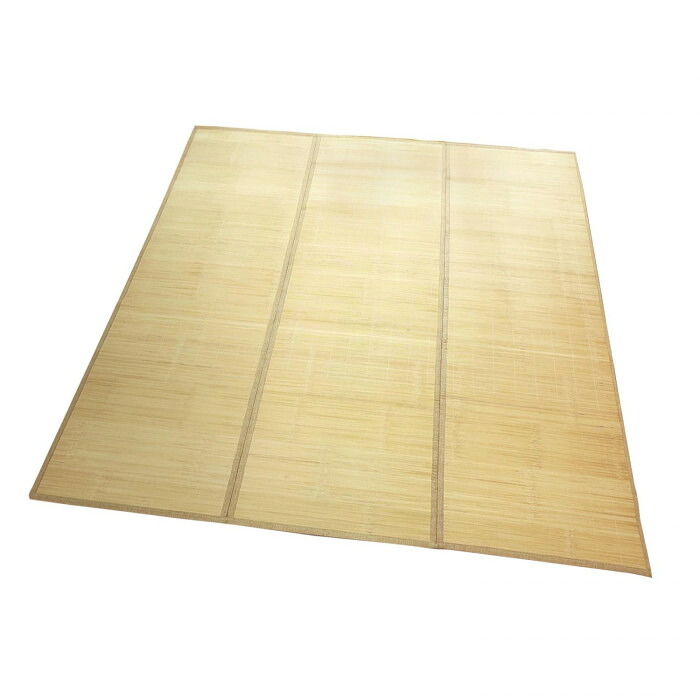 竹ラグ 180×240cm プレス加工 冷感 クッション性 ウレタン入 ござ