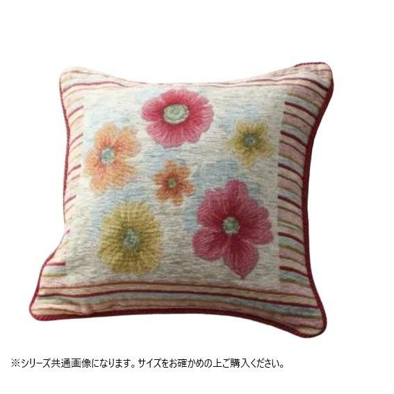 大判座布団 内容物付き添い人 70×70糎 ベージュ アネモネ柄 ジャかばい立て織 イタリア製 クッション-クッション・座布団-インテリア・寝具・収納