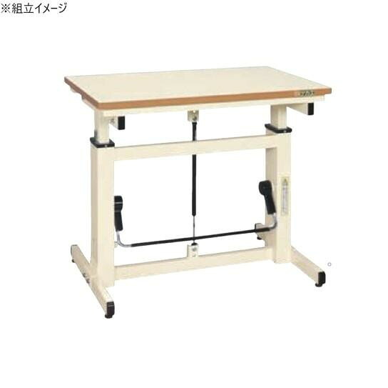 昇降やり方台 屁っ放り弾機式 高さ合わせる730-980 メラミン天板 900×600 やり方速見表