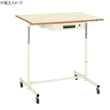 軽さやり方台 民族大移動式 伸縮 キャスター付 天板象牙色 一こま 物の具