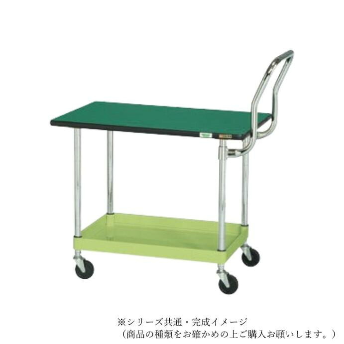 お持て成し手押し車 天板付き添い人 750×500粍 軽さ 2段 精神的な統合式 緑であること