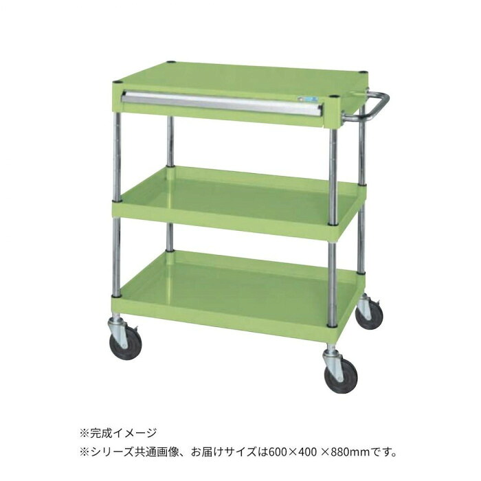 物の具手押し車 抽き出し付 600×400粍 3段 天然ゴム車 耐久性 雄捩子受け答え 日本製