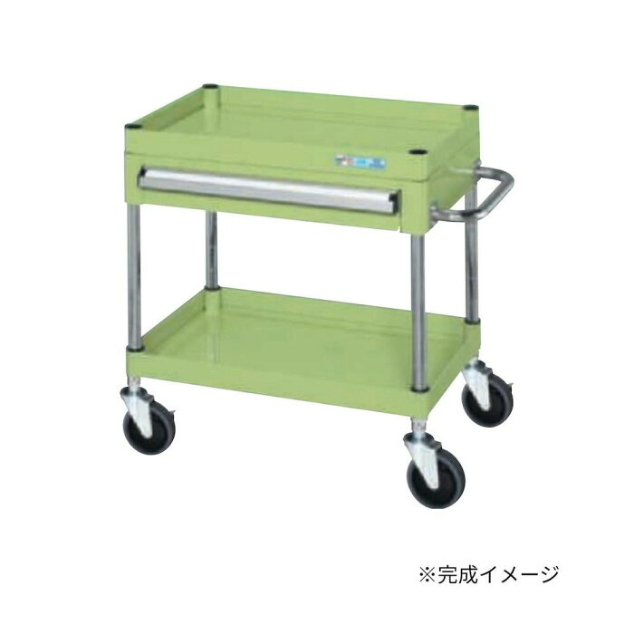 手押し車 抽き出し付 緑であること 600×400×600粍 無声映画車 精神的な統合式