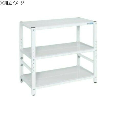 スチールラック 高さ調整 3段 パールホワイト 耐荷重 200kg 収納 什器 日本製