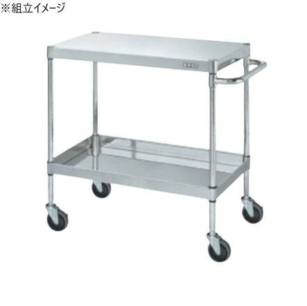 ステンレス鋼手押し車 2段 棚板750×450粍 キャスター付き添い人 耐荷重100kg 日本製