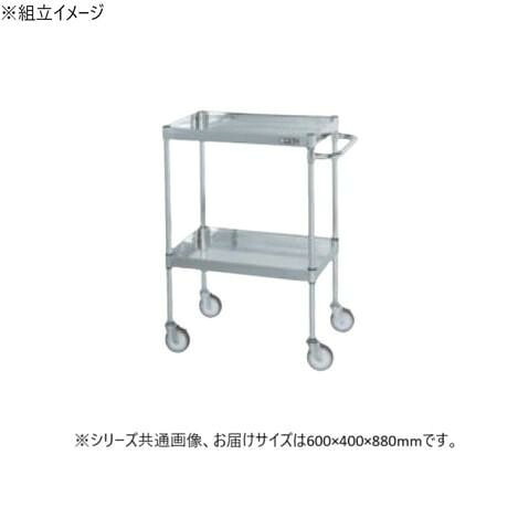 ステンレス鋼手押し車 2段 棚板うつり変わり式 H880粍 耐荷重100kg キャスター付