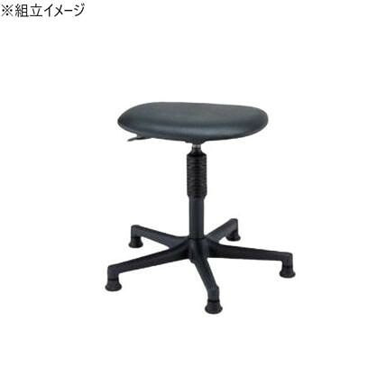 進め方用ワークチェアー 裏皆無 固着させる式 ビニールなめし革 黒いこと サカエ