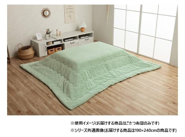 こたつ布団 矩形 リヴァーシブル 190×240糎 ピスタチオグリーン 抗菌防臭