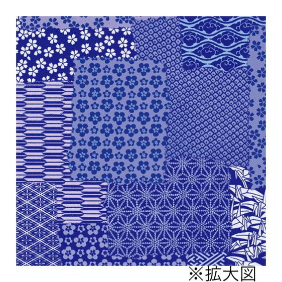 包装紙 千代紙合わせ 紺 50枚入り 半才判 和風デザイン ラッピング用 日本製