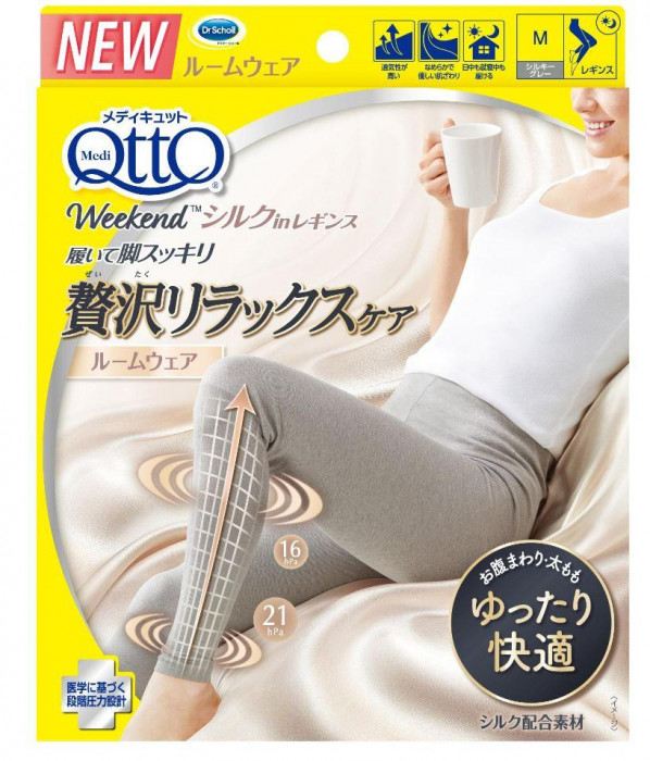 メディキュット レギンス Mサイズ シルク入り ルームウェア 着圧 スッキリ脚