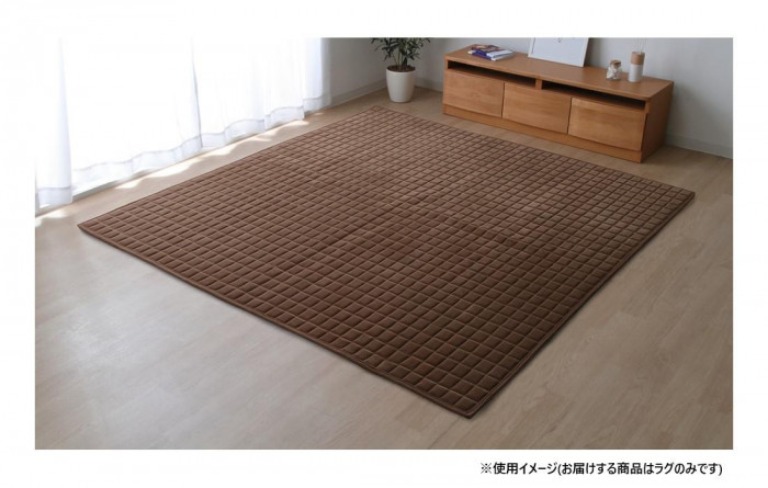 引っ敷き まっ四角 無地 185×185糎 赤銅色 座布団性 ウレタン 上滑り御仕舞い インテリア・寝具・収納-マット-カーペット・マット・畳
