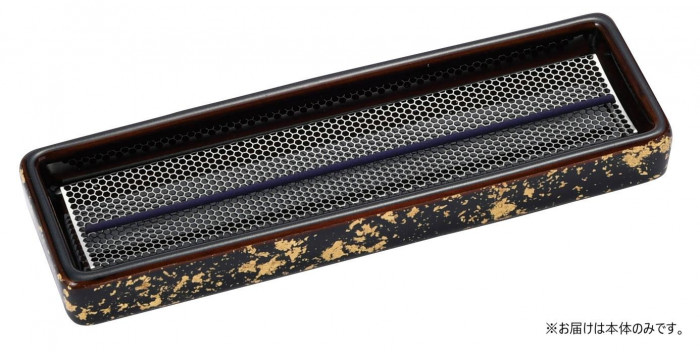香皿 線香皿 室内用 陶器 砂子 金箔 仏具 お香 道具 16cm