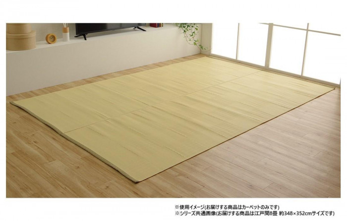 洗えるカーペット 抗菌 防臭 消臭 江戸間8畳 丈夫なポリプロピレン製 アイボリー