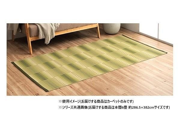 洗えるラグ グリーン 本間6畳 約286.5×382cm ポリプロピレン 敷物 丈夫