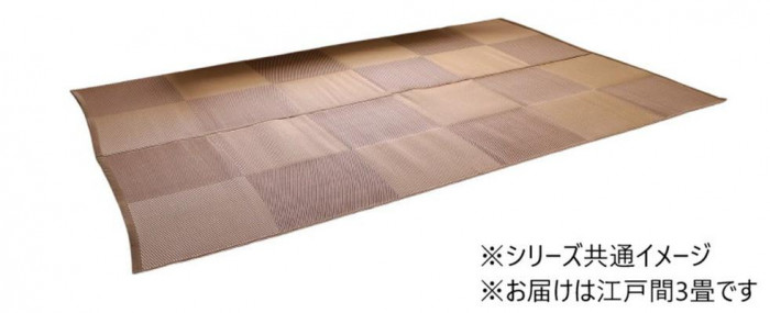 洗えるラグ 日本製 ポリプロピレン 江戸間3畳 174×261cm 撥水 ブラウン