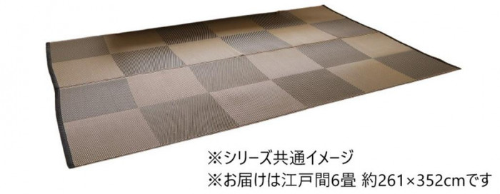 洗えるラグ 江戸間 6畳 261×352cm 日本製 カビ ダニ 抑制 ブラック