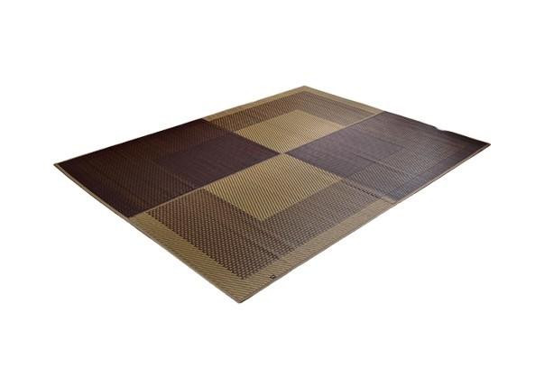 引っ敷き い草 191×250糎 ベージュ 市松柄 日本製 国産 弾力性性 耐久性 抗菌 消臭