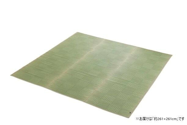 い草上敷き 日本の首都間4.5畳 261×261糎 透かし彫り柄 国産 ヒバ製作 撥水