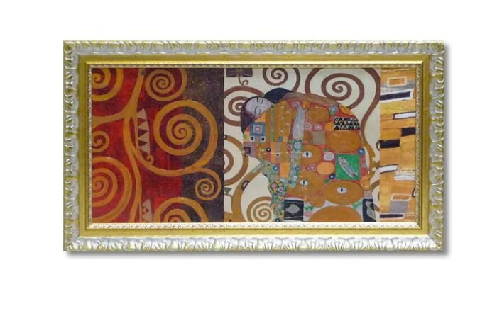 クリムト デコパネル 抱擁 額入り 絵画 アートフレーム 名画 複製画