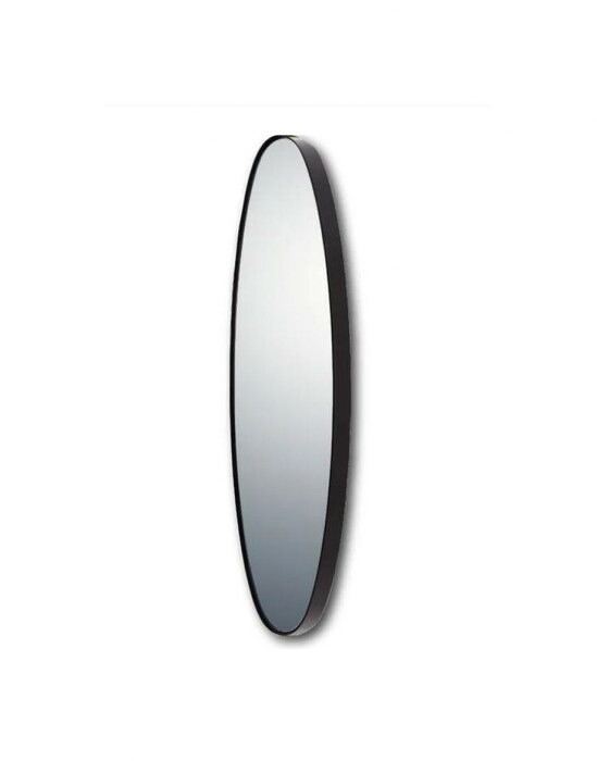 スリムラインミラー オーバルロング グロスブラック 97cm 壁掛け 鏡 黒