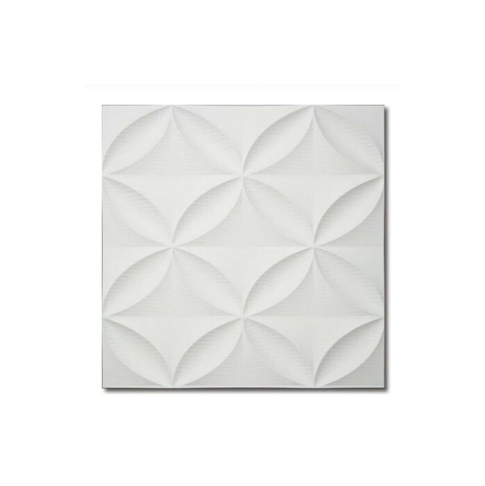 ウォールアート ホワイト 立体 壁掛け 彫刻風 大型 インテリア 60cm角 MDF