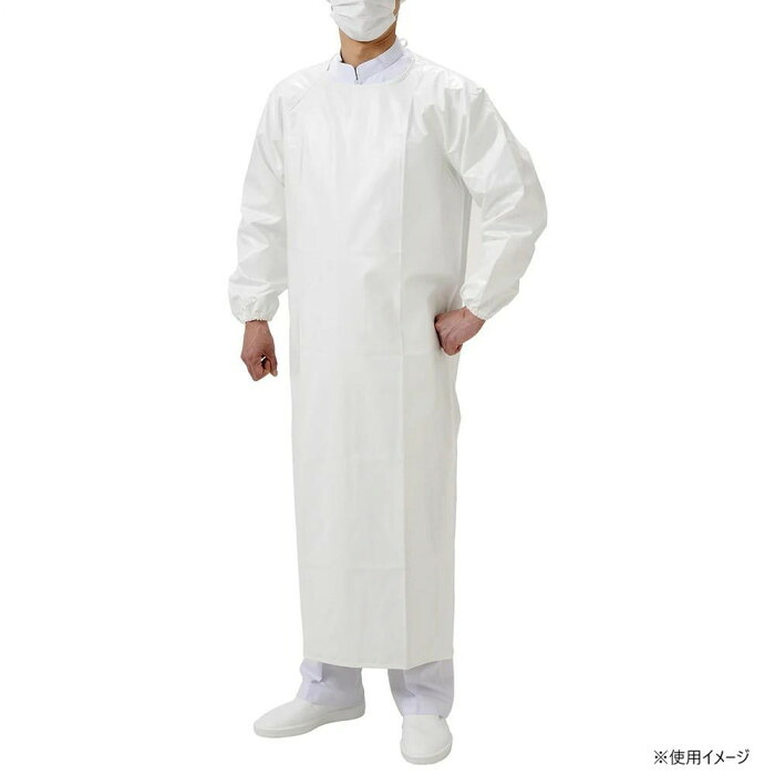 煮炊き前垂れ 袖付き添い人 抗菌 防臭 ウレタン産業 汚れにくい 防血 雨合羽 白いこと Ｍ