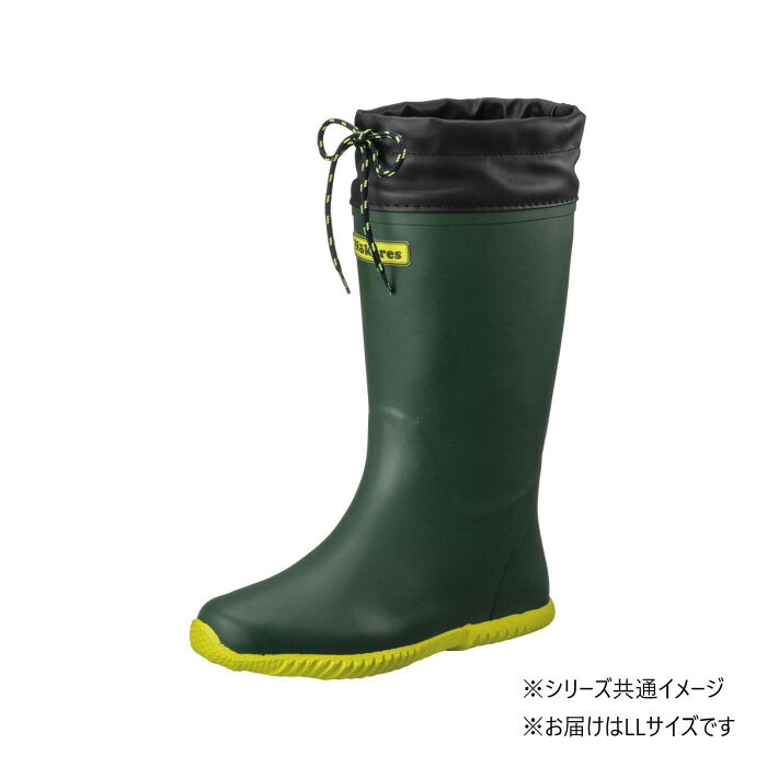 長靴 耐アルカリ仕様 ダークグリーン 農作業 泥除けカバー付 蒸れにくい 26cm
