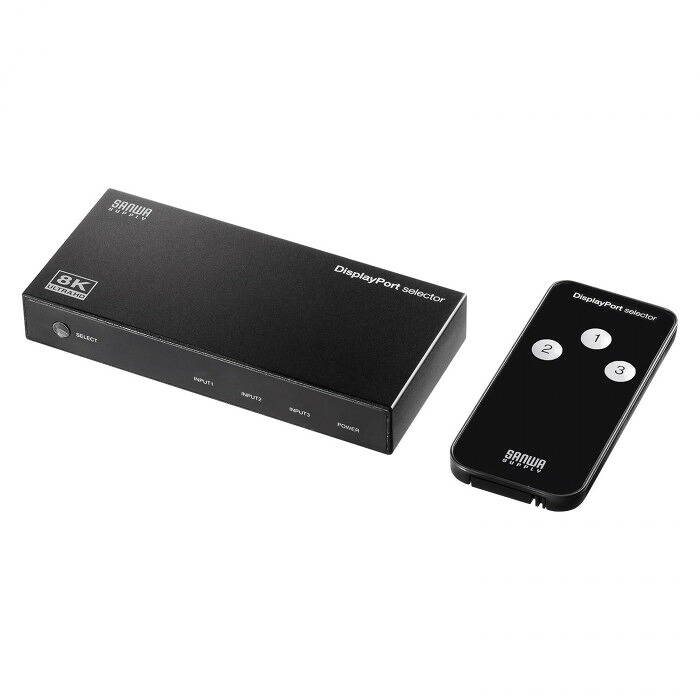 DisplayPortうつり変わり器 3インプット 1最終生産物 8K 30サイクル相応う 遠隔操作付 高こと細か さし画