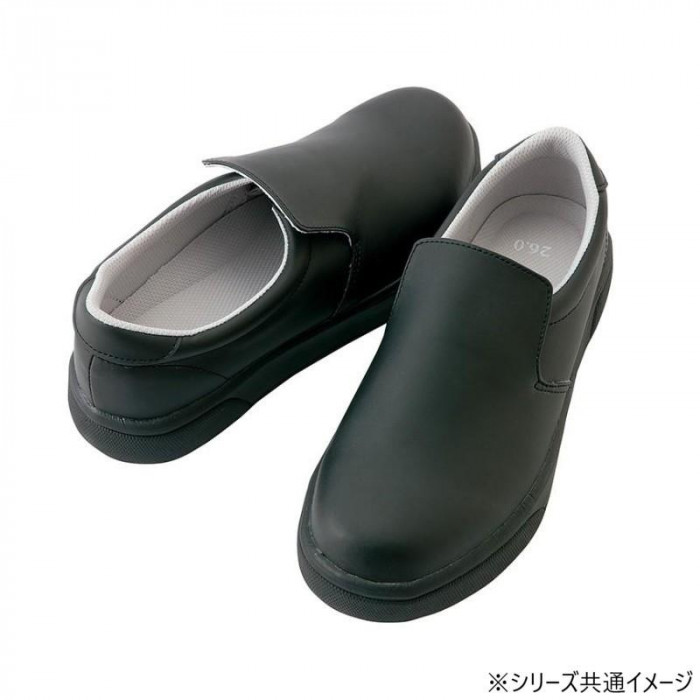 耐滑コックシューズ ブラック 25cm 男女兼用 合成皮革 厨房靴 滑り止め仕様