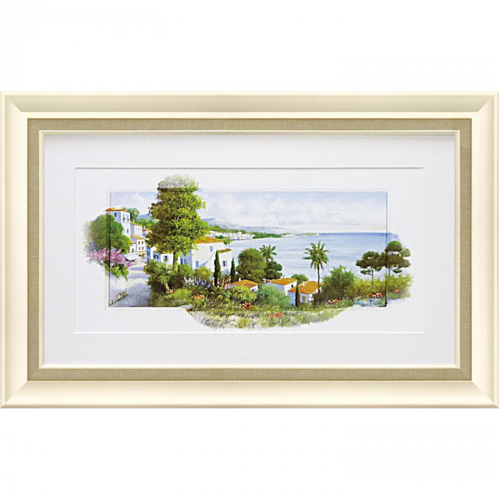 アートフレーム オーシャンビレッジ 49.5×29.5cm ピーターモッツ 絵画 額付 壁掛け