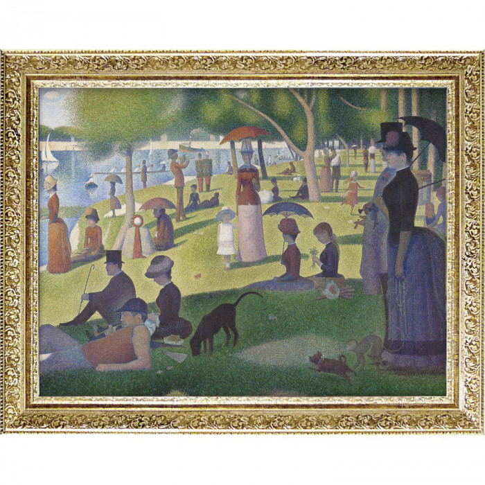 アートパネル 名画 スーラ グランドジャット島 額入り インテリア 壁掛け 絵画