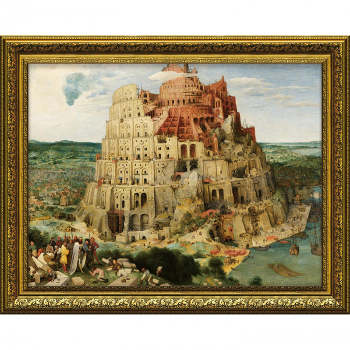 ミュージアムシリーズ ブリューゲル バベルの塔 複製画 壁掛け インテリア 特殊ゲル加工