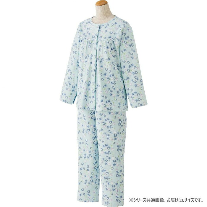パジャマ 亭主もち 盛りだくさん開けはなし 全開 介護 入院 めし替え楽 綿100% サキソフォン L