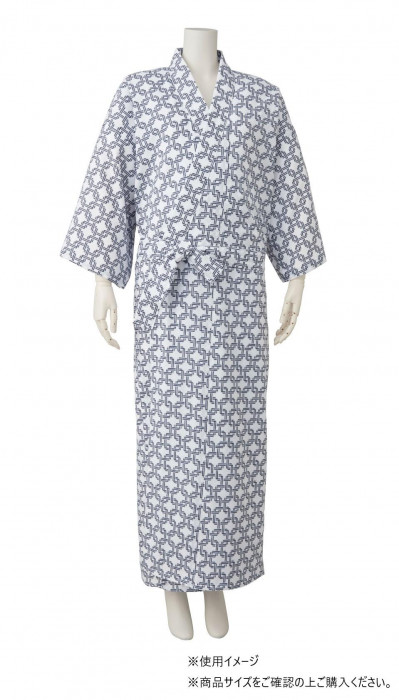 寝巻 紳士用 LLサイズ 和服仕立て 綿100% 竹プリント 吸汗性 部屋着 日本製