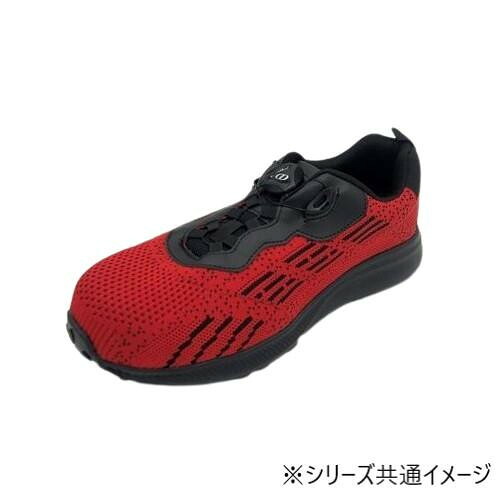 安全靴 ダイヤル式 ニット素材 通気性 樹脂先芯 レッド 25.5cm 3E 4,418円