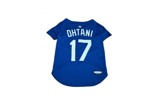 犬用ジャージ 大谷モデル ブルー Sサイズ ドジャース公式 マジックテープ着脱