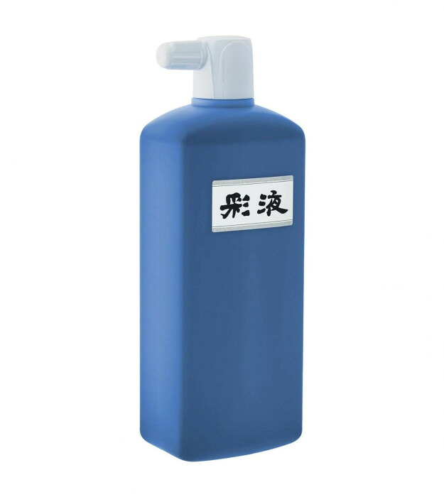 彩液 500ml 青 顔料インク 水溶性 染色 墨流し 書道 創作 工作
