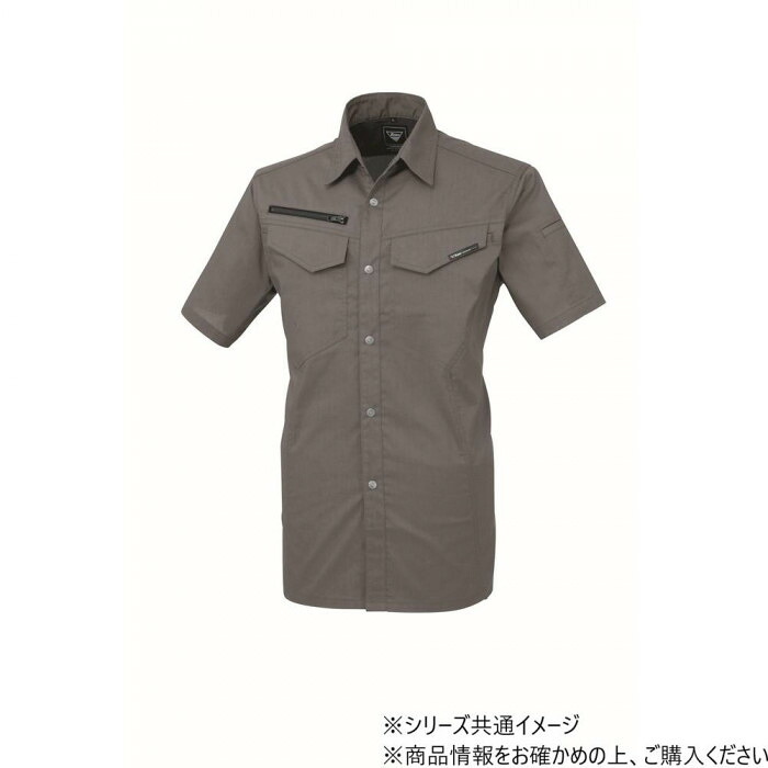半袖シャツ 作業着 3Lサイズ モスグリーン レディース対応可 混紡素材