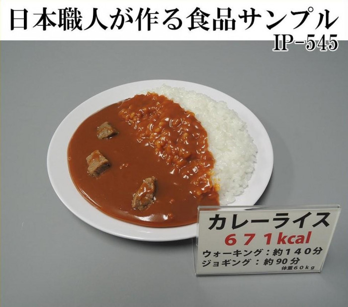 食品サンプル カレーライス カロリー表示付 食べすぎ防止 注意喚起 日本製